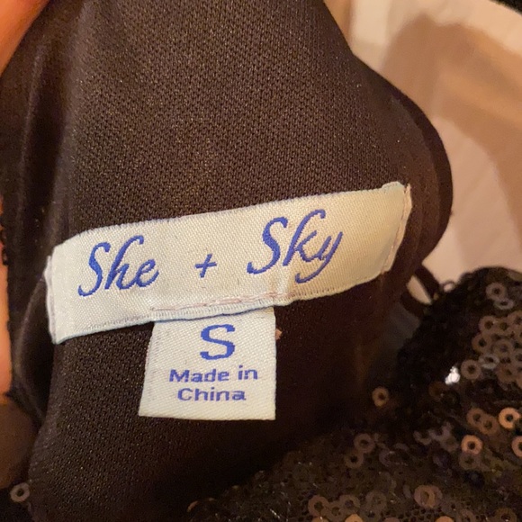 She & Sky | Black Sequin Tank Top - Picture 6 of 7